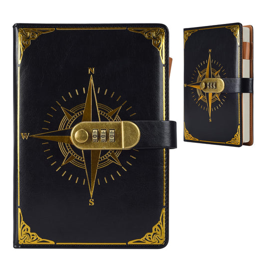 Diary - Journal - diary with lock - password book - Notebook - notebook A5 - diary for adults - books - Retro V1189-WXF-260203-00351