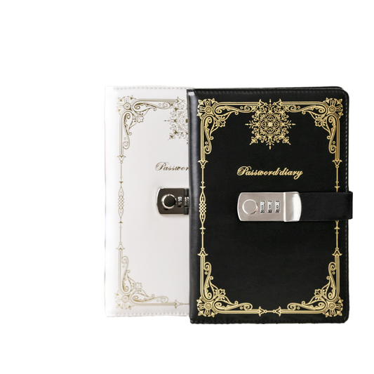 Diary - Journal - diary with lock - password book - Notebook - notebook A5 - diary for adults - books - Retro V1189-WXF-260203-00352