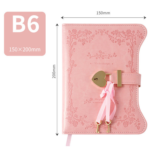 Diary - Journal - diary with lock - password book - Notebook - notebook b6 - diary for adults - books - Retro V1189-WXF-260203-00354