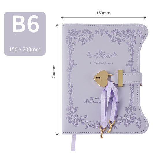 Diary - Journal - diary with lock - password book - Notebook - notebook b6 - diary for adults - books - Retro V1189-WXF-260203-00355