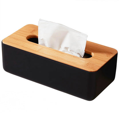 Tissue Box - Tissue Box - Tissue Holder - Tissue Box - Bamboo Lid - Black - Tissue Holder - Bathroom V1189-WXF-260203-00360