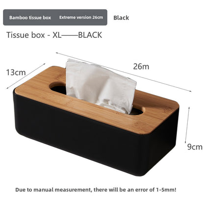 Tissue Box - Tissue Box - Tissue Holder - Tissue Box - Bamboo Lid - Black - Tissue Holder - Bathroom V1189-WXF-260203-00360