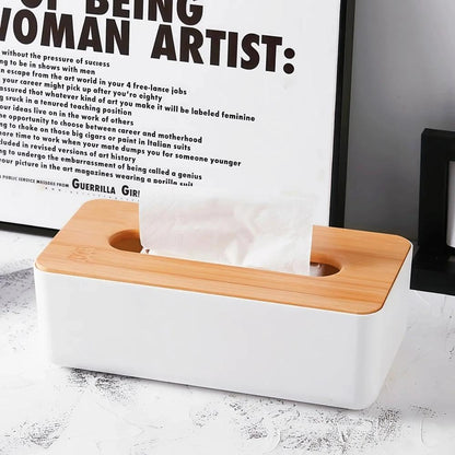 Tissue Box - Tissue Box - Tissue Holder - Tissue Box - Bamboo Lid - Black - Tissue Holder - Bathroom V1189-WXF-260203-00360