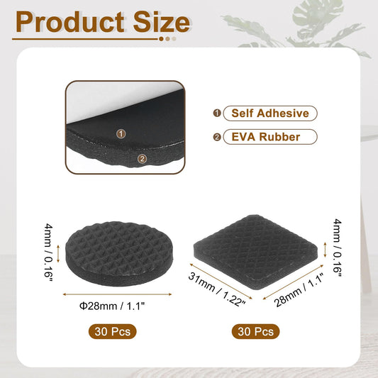 Floor protectors - Felt pads - Anti-slip - Chair caps - Chair leg protectors - Furniture felt - Rubber feet - V1189-WXF-260203-00366