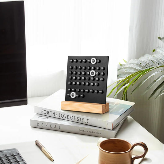 Perpetual Calendar - Desk Calendar - Desk Accessories - Home Decor - Wooden Calendar - Table Calendar - V1189-WXF-260203-00369
