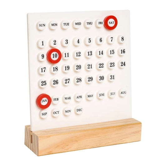 Perpetual Calendar - Desk Calendar - Desk Accessories - Home Decor - Wooden Calendar - Table Calendar - V1189-WXF-260203-00370