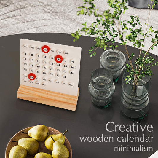 Perpetual Calendar - Desk Calendar - Desk Accessories - Home Decor - Wooden Calendar - Table Calendar - V1189-WXF-260203-00370