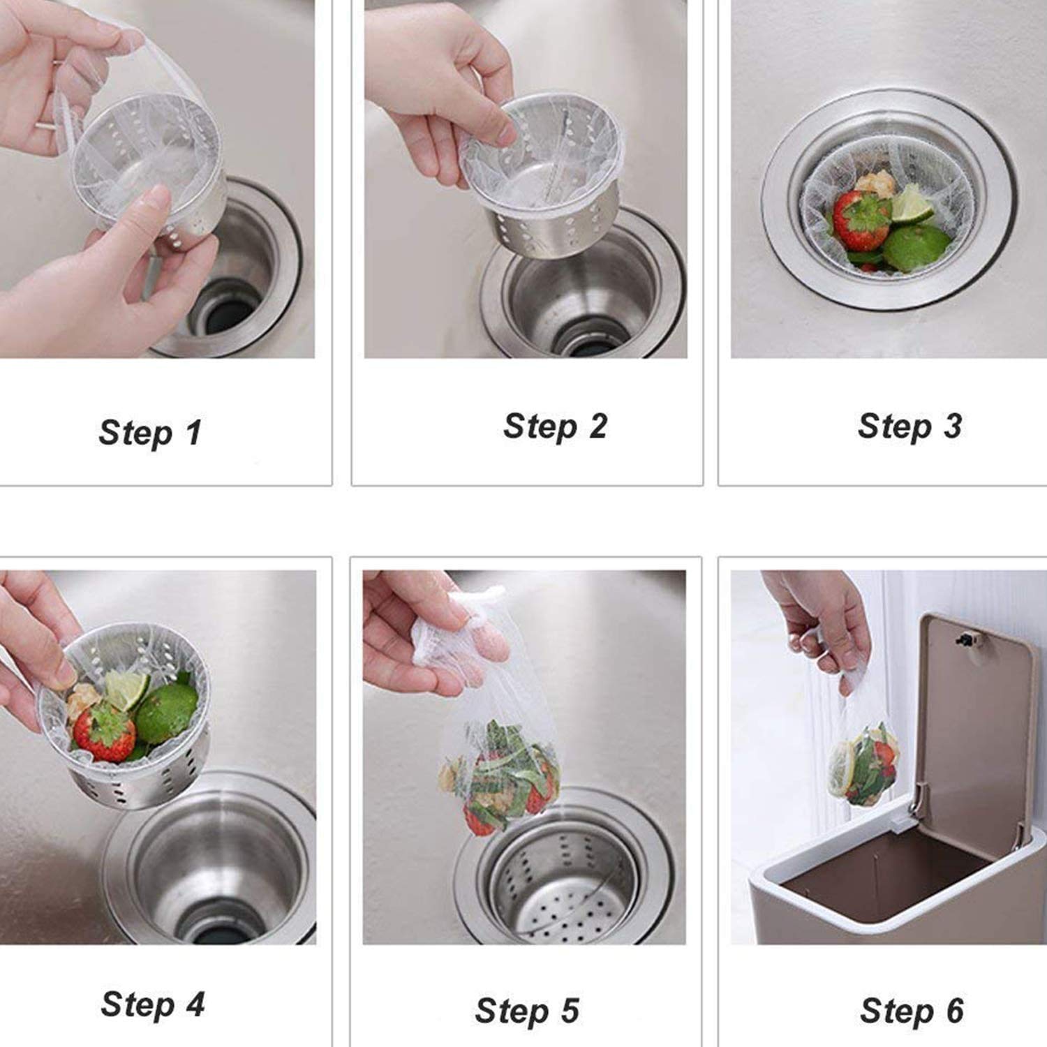 Sink Filter Bags - Sink Strainer - Sink Filter - Disposables - Sink Organizer - Anti-Clogging - Kitchen V1189-WXF-260203-00374