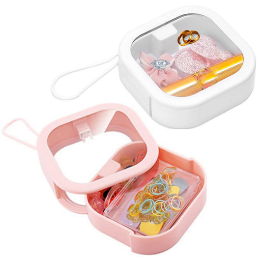 Jewelry box - Storage box - Cotton swab holder - Travel organizer - Makeup organizer - Hair accessories - V1189-WXF-260203-00383