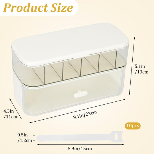 Cable organizer - Charger organizer - Cable box - Desk organizer - Storage box with compartments - Office V1189-WXF-260203-00388