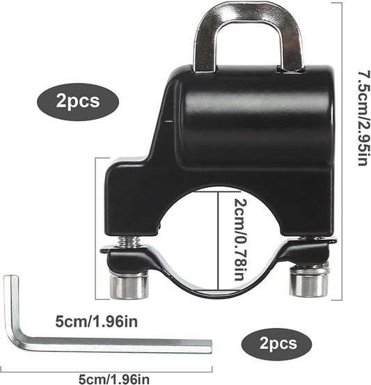 Helmet Lock Motorcycle & Scooter - Universal Helmet Lock - 22-25mm Handlebar Mount - Anti-Theft - Helmet V1189-WXF-260203-00400