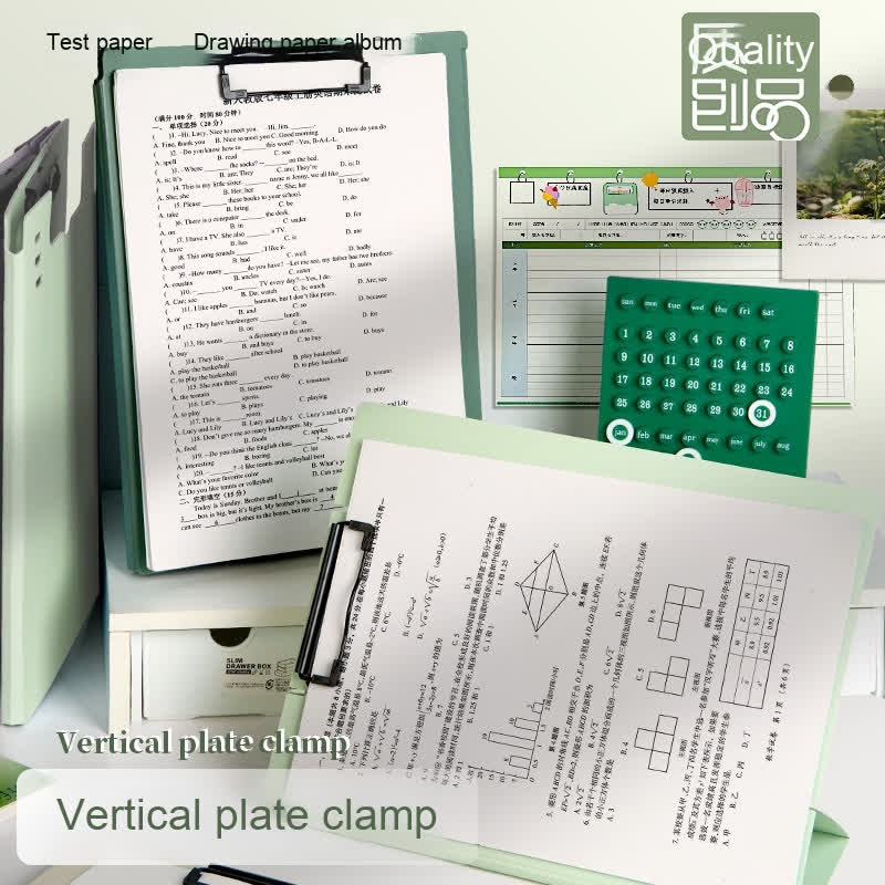Clipboard A4 - Writing Folder - Foldable Clipboard - Desk Accessories - Morandi Colors - Office Supplies - V1189-WXF-260203-00401
