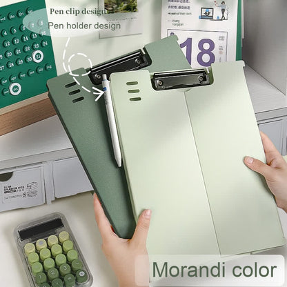 Clipboard A4 - Writing Folder - Foldable Clipboard - Desk Accessories - Morandi Colors - Office Supplies - V1189-WXF-260203-00401