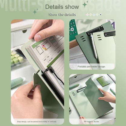 Clipboard A4 - Writing Folder - Foldable Clipboard - Desk Accessories - Morandi Colors - Office Supplies - V1189-WXF-260203-00401
