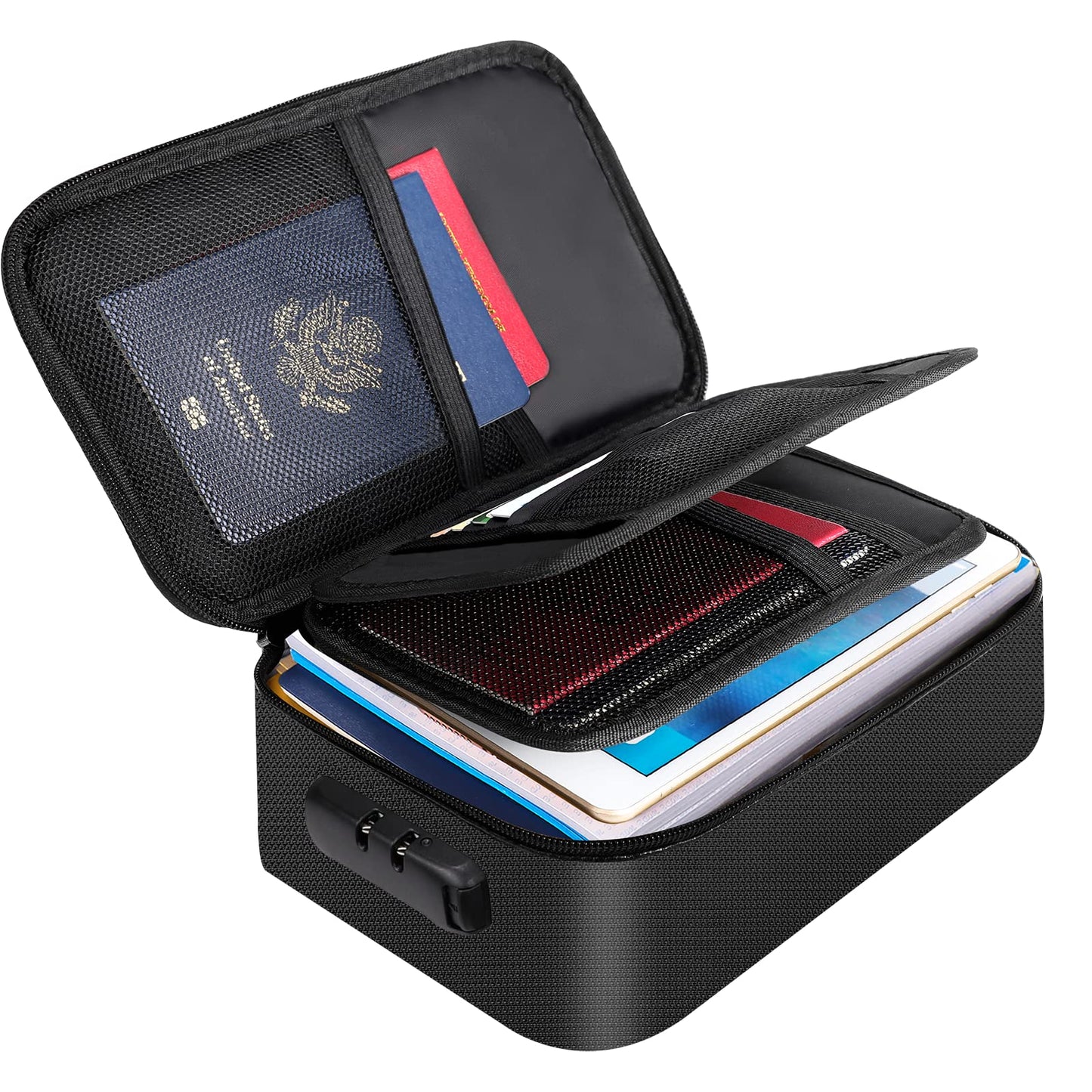 Document Organizer - Storage Bag with Combination Lock - Travel Folder - Documents - Passport Holder - Office V1189-WXF-260203-00403