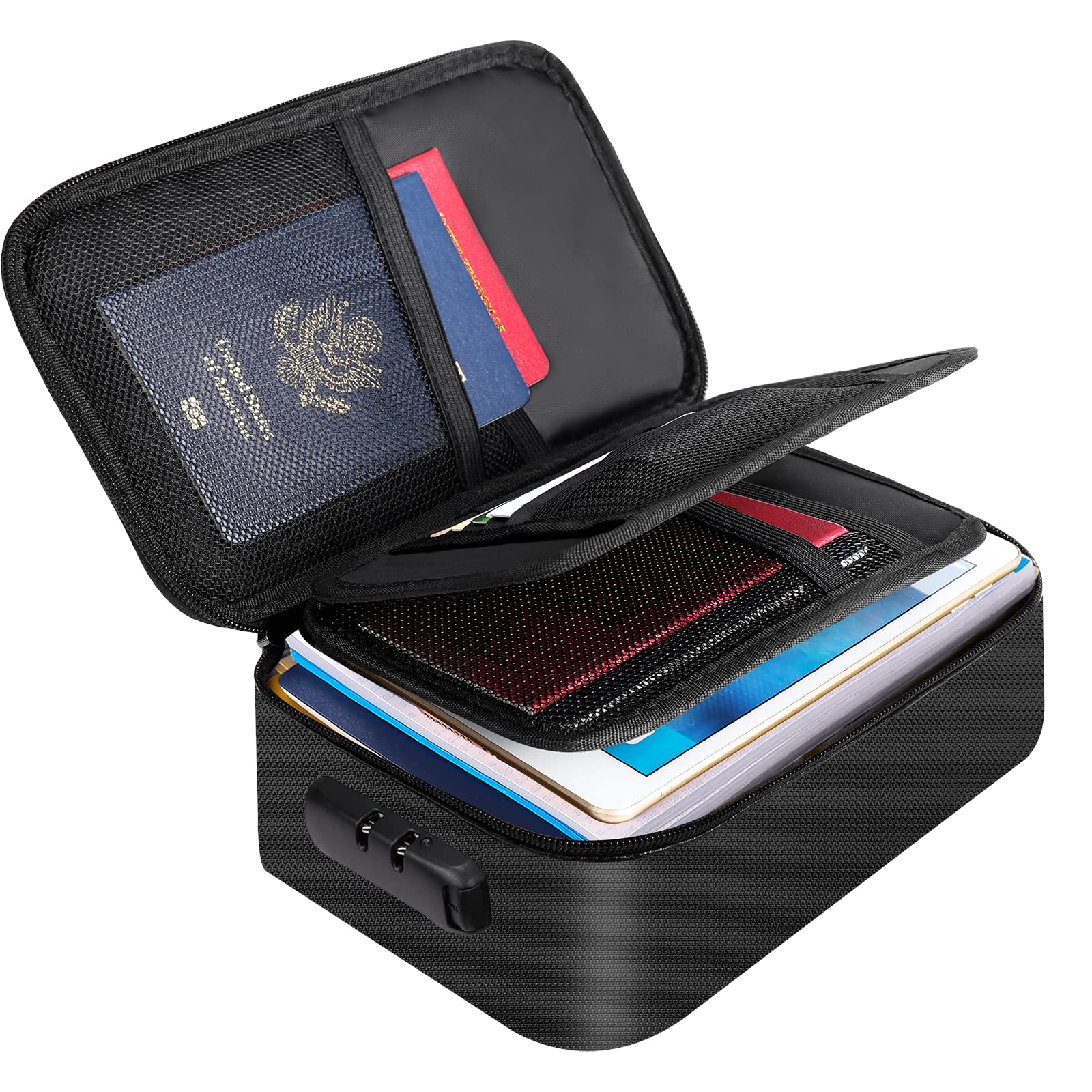 Document Organizer - Storage Bag with Combination Lock - Travel Folder - Documents - Passport Holder - Office V1189-WXF-260203-00403
