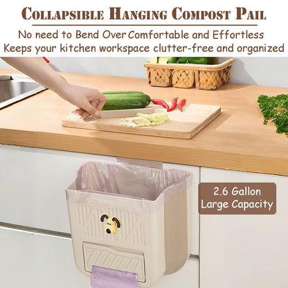Hanging Waste Bin - Foldable Waste Bin - Kitchen Accessories - Organic Waste Bin - Countertop Waste Bin - V1189-WXF-260203-00404