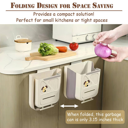 Hanging Waste Bin - Foldable Waste Bin - Kitchen Accessories - Organic Waste Bin - Countertop Waste Bin - V1189-WXF-260203-00404