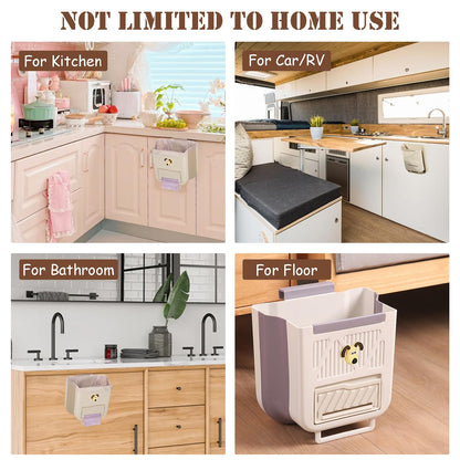 Hanging Waste Bin - Foldable Waste Bin - Kitchen Accessories - Organic Waste Bin - Countertop Waste Bin - V1189-WXF-260203-00404