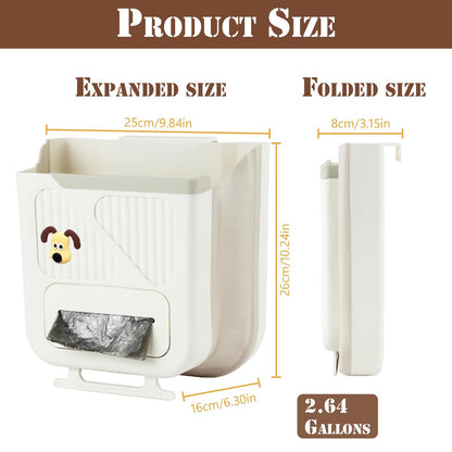 Hanging Waste Bin - Foldable Waste Bin - Kitchen Accessories - Organic Waste Bin - Countertop Waste Bin - V1189-WXF-260203-00404