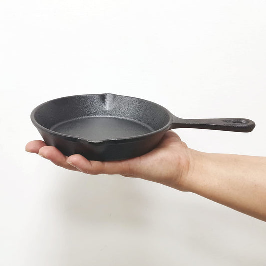 Cast Iron Frying Pan - Mini Skillet - 16 cm - Egg Pan - Tapas Pan - BBQ - Camping - Serving Pan - Blini Pan - V1189-WXF-260203-00413