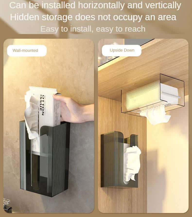 Tissue Box - Tissue Box - Tissue Holder - Tissue Box - Wall Mounted - No Drilling - Self-Adhesive - Bathroom V1189-WXF-260203-00418
