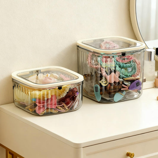 Makeup Organizer - Storage Box with Lid - Jewelry Box - Bathroom Accessories - Cosmetics Storage - Hair V1189-WXF-260203-00420