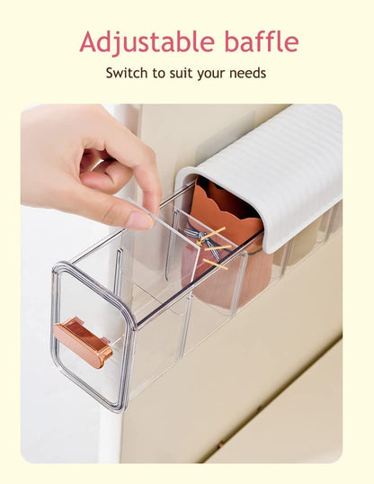 Underwear organizer - Sock organizer - Wardrobe organizer - Wall mounted - No drilling - Storage box with 6 V1189-WXF-260203-00426