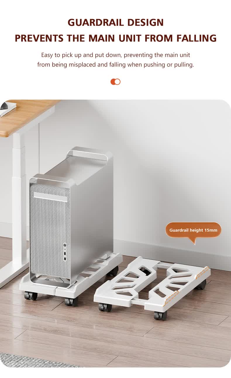 PC Stand with Wheels - Computer Holder - CPU Trolley - Mobile - PC Cart - Desktop Stand - Computer Case V1189-WXF-260203-00428