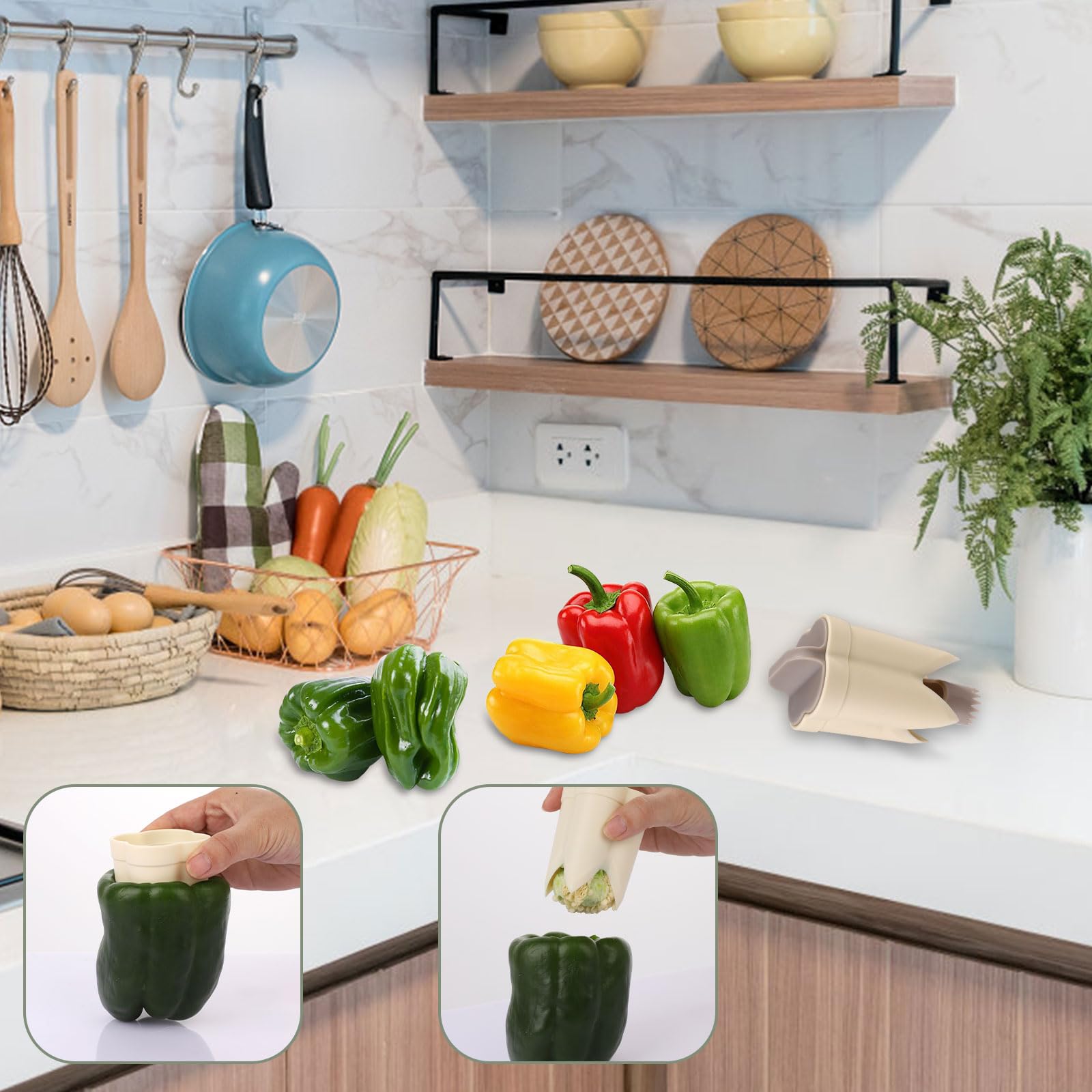 Bell Pepper Pitter - Jalapeno Pepper Drill - Chili Pepper Core Remover - Universal Vegetable Cutter - Kitchen V1189-WXF-260203-00435