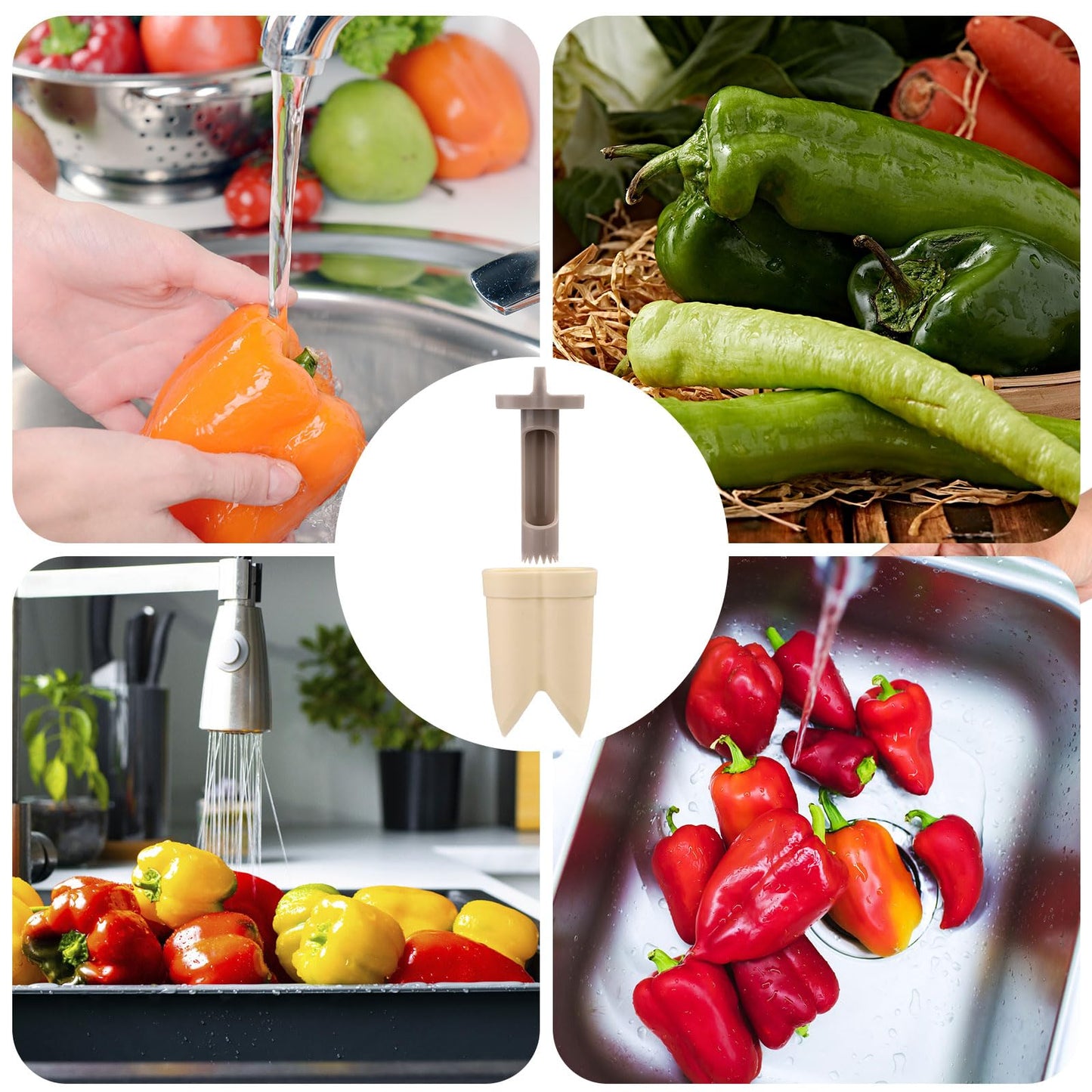 Bell Pepper Pitter - Jalapeno Pepper Drill - Chili Pepper Core Remover - Universal Vegetable Cutter - Kitchen V1189-WXF-260203-00435