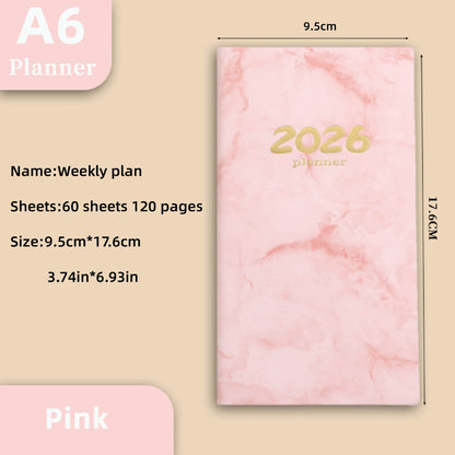 Pocket diary 2026 - A6 diary - Weekly planner - Yearly planner - Organizer - Planner book - 2026 diary for V1189-WXF-260203-00443