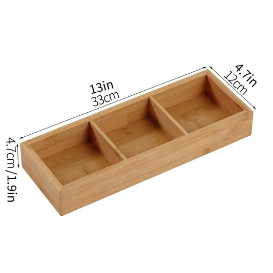Drawer Organizer - Cutlery Tray Wood - Bamboo Storage Bins - Kitchen Drawer Divider - Desk Organizer - V1189-WXF-260203-00462