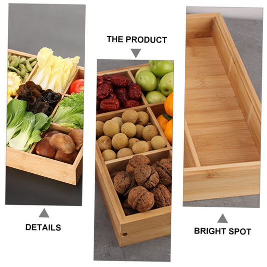 Drawer Organizer - Sorting Box with 9 Compartments - Bamboo Tea Box - Small Storage Trays - Desk Accessories V1189-WXF-260203-00465