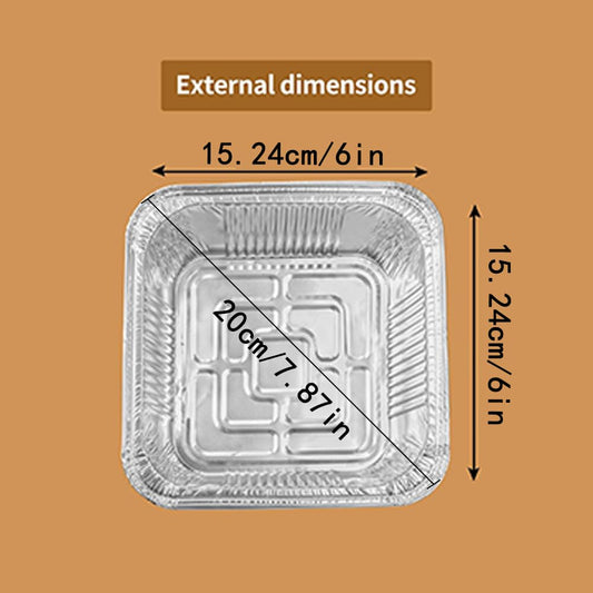 Aluminum Trays - Square Oven Dishes - Air Fryer Trays - Aluminum Bowls - Disposable Trays - BBQ Drip Trays - V1189-WXF-260203-00470