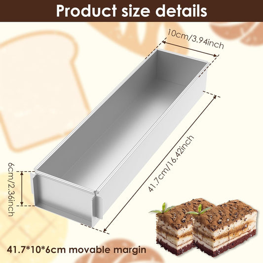 Baking tin - Cake tin - Tiramisu tin - Baking pan - Rectangular cake tin - Terrine tin - Loaf tin - Dessert V1189-WXF-260203-00511