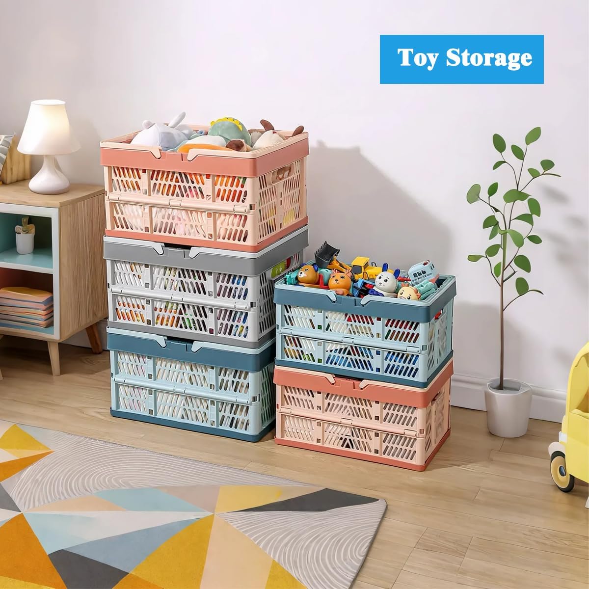 Folding Crate - Folding Crate - Shopping Basket - Storage Basket - Collapsible Basket - Shopping Crate - V1189-WXF-260203-00520