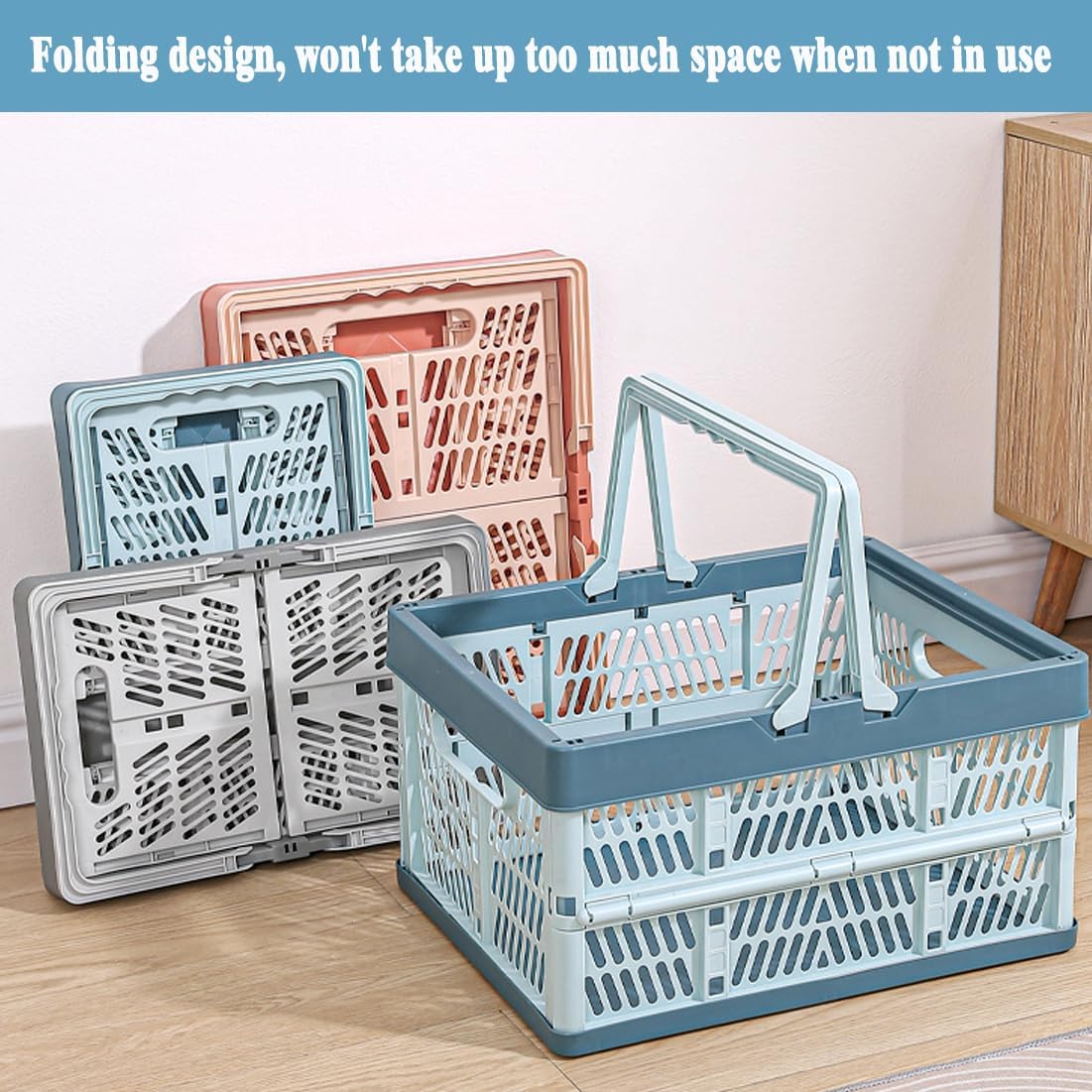 Folding Crate - Folding Crate - Shopping Basket - Storage Basket - Collapsible Basket - Shopping Crate - V1189-WXF-260203-00521