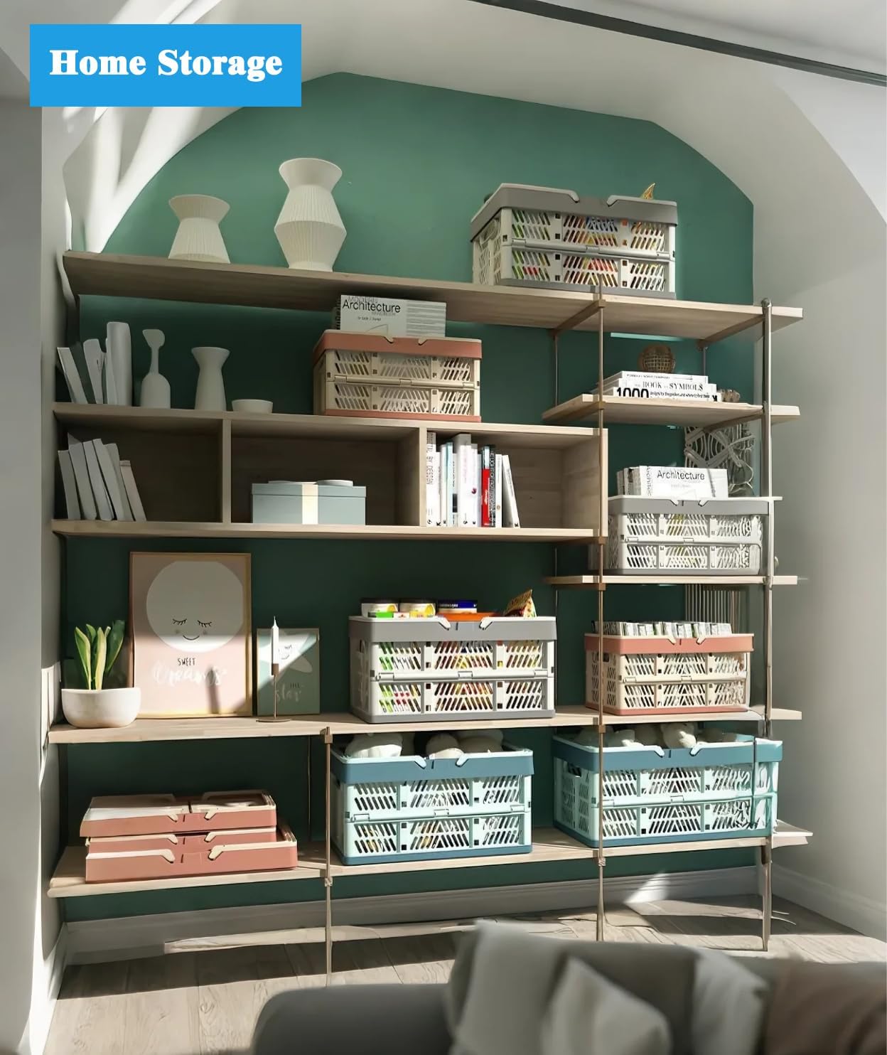 Folding Crate - Folding Crate - Shopping Basket - Storage Basket - Collapsible Basket - Shopping Crate - V1189-WXF-260203-00522