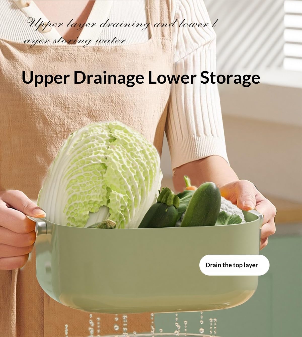 Colander - Kitchen Colander - Sieve - Fruit Basket - Vegetable Basket - Draining Set - Washing Colander - V1189-WXF-260203-00523