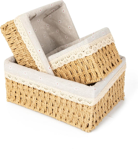 Storage Basket - Basket Set - Wicker Basket - Woven Basket - Cabinet Basket - Bathroom Basket - Storage Box - V1189-WXF-260203-00524