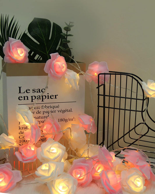 Rose Fairy Lights - Indoor Mood Lighting - Bedroom Decoration - LED Lights - Artificial Flowers - Wedding V1189-WXF-260203-00530