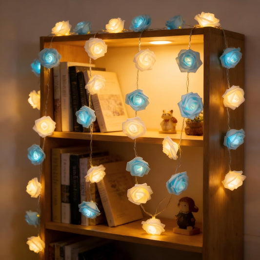 Rose Fairy Lights - Indoor Mood Lighting - Bedroom Decoration - LED Lights - Artificial Flowers - Window V1189-WXF-260203-00531
