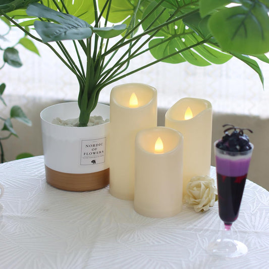 LED Candles - Pillar Candles - Indoor Mood Lighting - Flameless Candles - Electric Candles - Home Accessories V1189-WXF-260203-00534