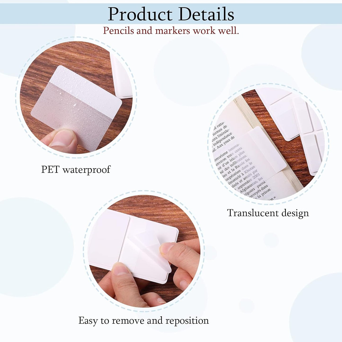 Sticky notes - Page markers - Index tabs - Sticky notes - Bookmarks - Transparent - Tabs - Office supplies - V1189-WXF-260203-00537