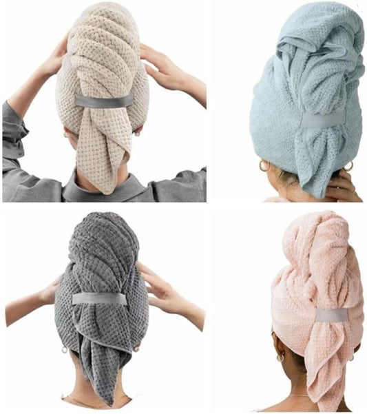 Hair Towel Quick-Drying - Microfiber Hair Turban - Anti-Frizz Towel - Head Wrap - Suitable for Curly Girl V1189-WXF-260203-00555