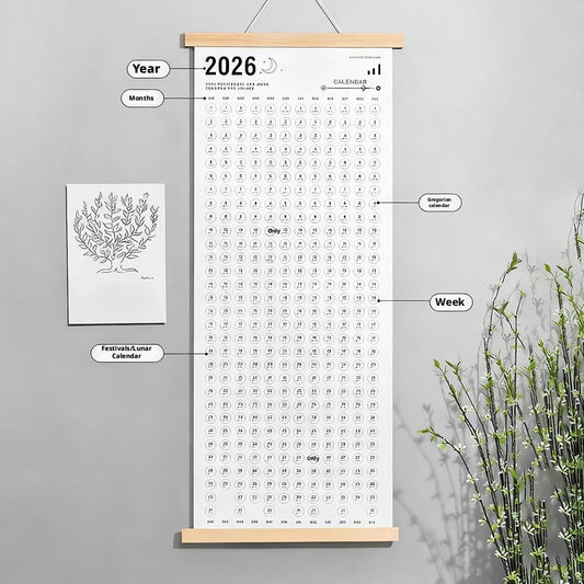 Calendar 2026 - Yearly Calendar - Wall Calendar - Family Planner - Yearly Planner - Wall Decoration - Planner V1189-WXF-260203-00557