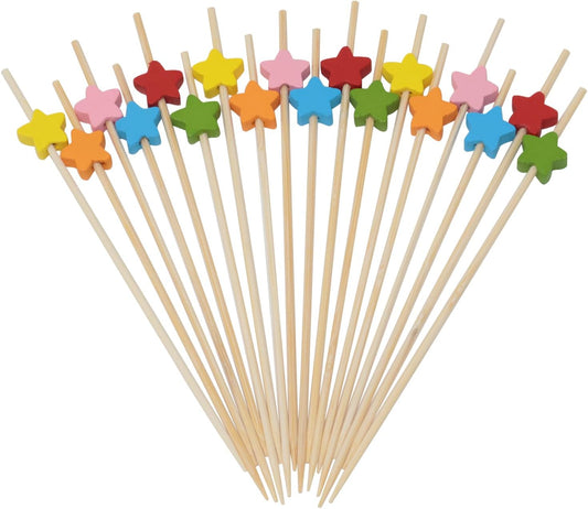 Cocktail sticks - Satay sticks - Tapas sticks - Stars - Party supplies - Snacks - Birthday - Decoration - V1189-WXF-260203-00562