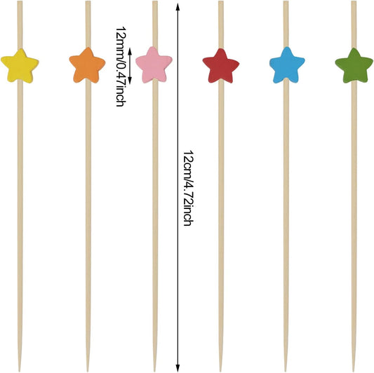 Cocktail sticks - Satay sticks - Tapas sticks - Stars - Party supplies - Snacks - Birthday - Decoration - V1189-WXF-260203-00562