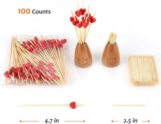 Cocktail sticks - Satay sticks - Tapas sticks - Hearts - Party supplies - Snacks - Valentine's Day - Wedding V1189-WXF-260203-00563